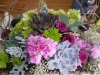 succulent and cut flowers